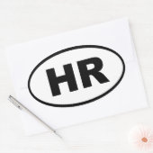 Kroatië - HR - Europees Ovale Sticker (Envelop)
