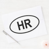 Kroatië "HR" Ovale Sticker (Envelop)