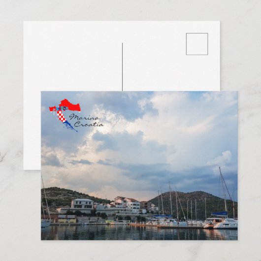 Kroatië | Hrvatska | Adriatisch Zee | Jachthaven Briefkaart (Voorkant / Achterkant)