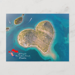 Kroatië | Hrvatska | Galešnjak, Heart Love Island Briefkaart
