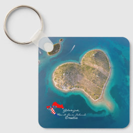Kroatië | Hrvatska | Galešnjak, Heart Love Island Sleutelhanger