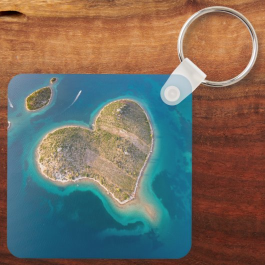 Kroatië | Hrvatska | Galešnjak, Heart Love Island Sleutelhanger (Achterkant)
