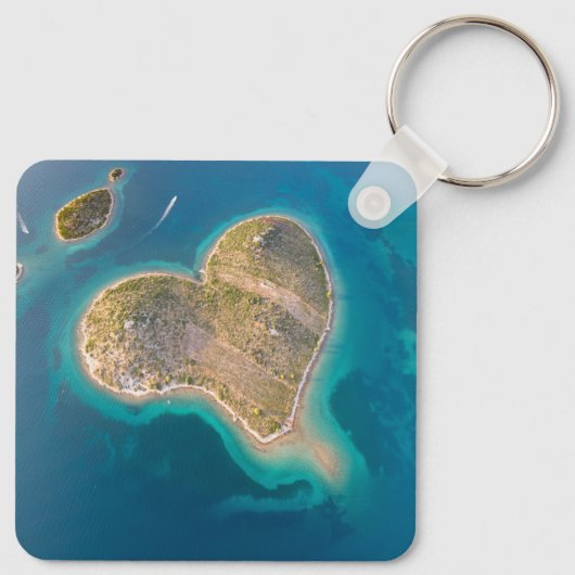 Kroatië | Hrvatska | Galešnjak, Heart Love Island Sleutelhanger (Achterkant)