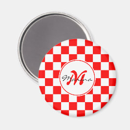 Kroatië | Hrvatska | Geruite naam Monogram Magneet