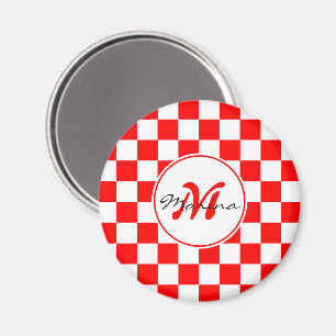 Kroatië Hrvatska Geruite naam Monogram Magneet