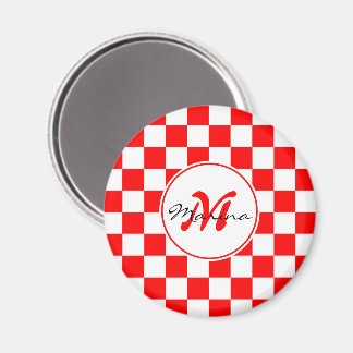 Kroatië | Hrvatska | Geruite naam Monogram Magneet