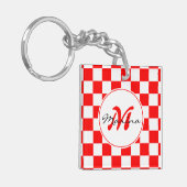 Kroatië | Hrvatska | Geruite naam Monogram Sleutelhanger (Voorkant Links)