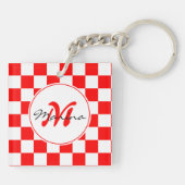 Kroatië | Hrvatska | Geruite naam Monogram Sleutelhanger (Achterkant)