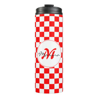 Kroatië | Hrvatska | Geruite Naam Monogram Thermosbeker