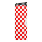 Kroatië | Hrvatska | Geruite Naam Monogram Thermosbeker (Gedraaid links)