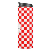 Kroatië | Hrvatska | Geruite Naam Monogram Thermosbeker (Geroteerd rechts)