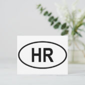 Kroatië (Hrvatska) Int'l Vehicle Reg. coderen Briefkaart (Staand voorkant)