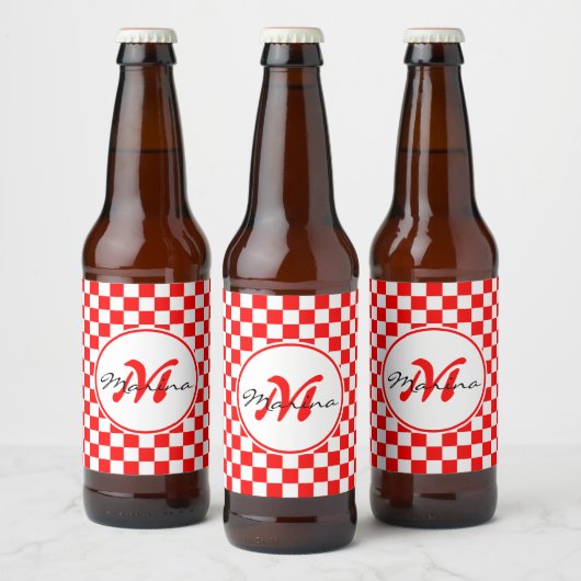 Kroatië | Hrvatska | Naam Monogram Bier Etiket (Flessen)