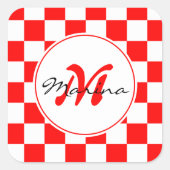Kroatië | Hrvatska | Naam Monogram Vierkante Sticker (Voorkant)