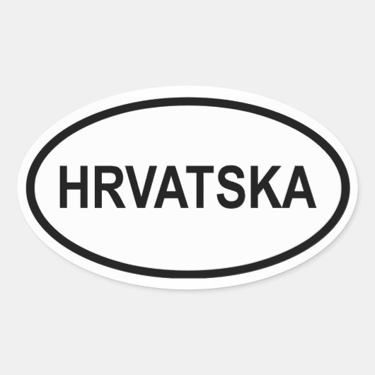 Kroatië "Hrvatska" Ovale Sticker (Voorkant)
