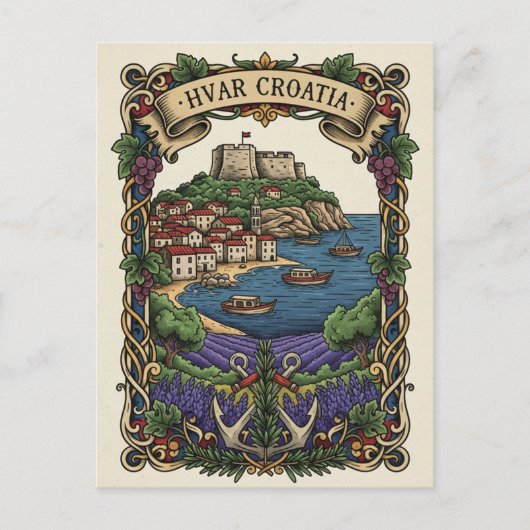 Kroatië Hvar Lavendelvelden Briefkaart (Voorkant)