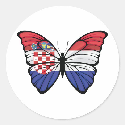 Kroatië Hypolimnas vlinder Ronde Sticker (Voorkant)