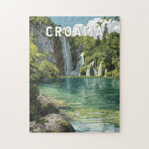 Kroatië Illustratie Reis Kunst Vintage Legpuzzel