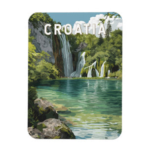 Kroatië Illustratie Reis Kunst Vintage Magneet
