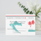 Kroatië Instapkaart RSVP Teal en Koraal (Staand voorkant)