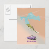 Kroatië Kaart Geïllustreerde print poster. (Voorkant / Achterkant)