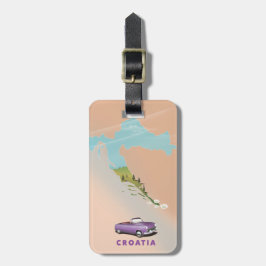 Kroatië kaart geïllustreerde print poster. bagagelabel