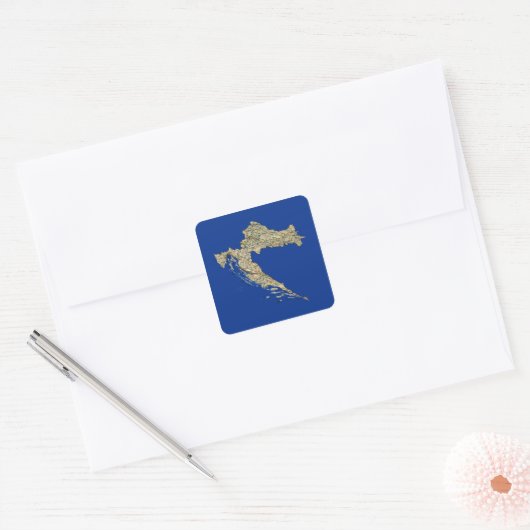 Kroatië Kaart Sticker (Envelop)