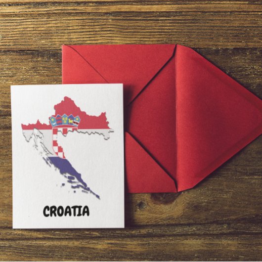 Kroatië Kaart Vlag Kleurrijke 