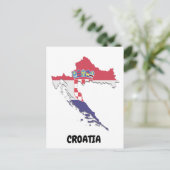 Kroatië Kaart Vlag Kleurrijke  (Staand voorkant)
