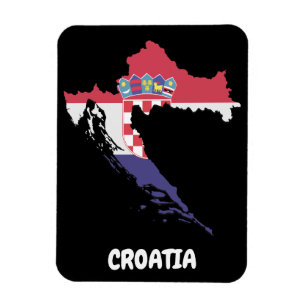 Kroatië Kaart Vlag Kleurrijke Foto Magneet