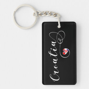 Kroatië Keyring, Kroatisch vlaggenhart Sleutelhanger