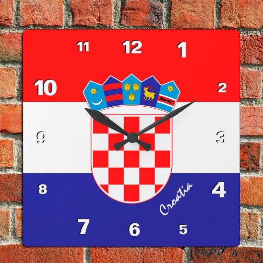 Kroatië Klok, patriottisch thuis, Kroatische Vlag Vierkante Klok