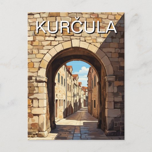 Kroatië Korcula Reis Briefkaart (Voorkant)