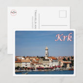 Kroatië - Krk City - Veglia - Briefkaart (Voorkant / Achterkant)