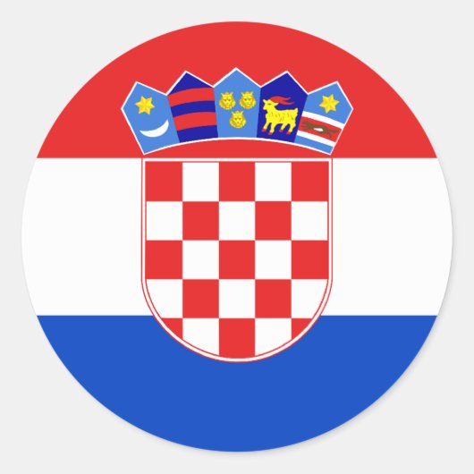 Kroatië, Kroatië Ronde Sticker (Voorkant)