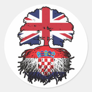 Kroatië Kroatië, Verenigd Koninkrijk, Kroatië Ronde Sticker