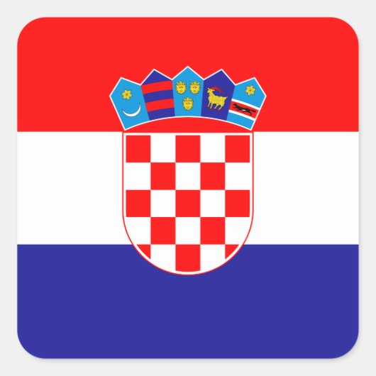 Kroatië - Kroatische nationale vlag Vierkante Sticker (Voorkant)