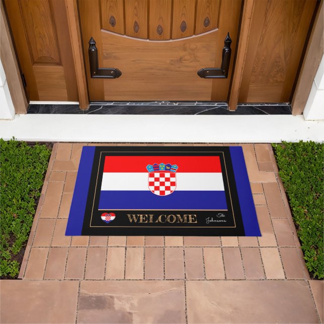 Kroatië & Kroatische vlag huis mat / sport Welkom (Buiten)