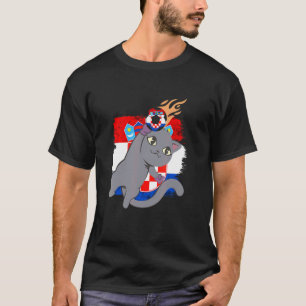 Kroatië Kroatische Vlag Kat Kroatische Trots Kroat T-shirt