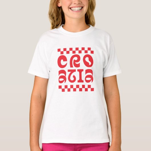 Kroatië land logo ontwerp t-shirt (Voorkant)