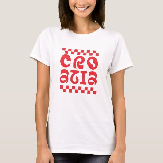Kroatië land logo ontwerp t-shirt (Voorkant)