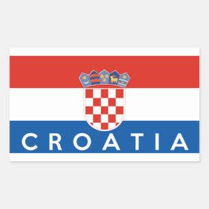 kroatië - land - vlag - naam rechthoekige sticker