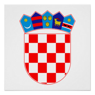 Kroatië land wapen wapenschild symbool embleem vla perfect poster