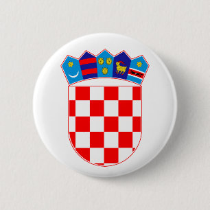 Kroatië land wapen wapenschild symbool embleem vla ronde button 5,7 cm