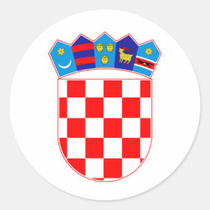 Kroatië land wapen wapenschild symbool embleem vla ronde sticker