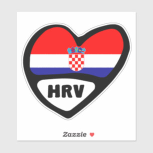 Kroatië Landcode Vlag Hrvatska HRV Sticker