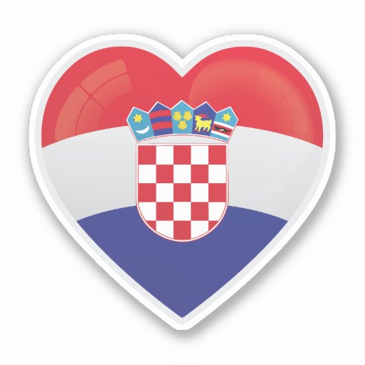 Kroatië Liefde Icoon Sticker (Voorkant)