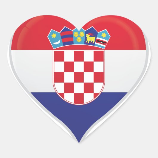Kroatië liefde vlag trots hart sticker (Voorkant)