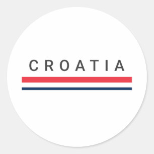Kroatië lijnen ronde sticker
