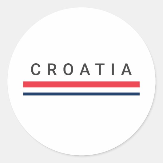 Kroatië lijnen ronde sticker (Voorkant)